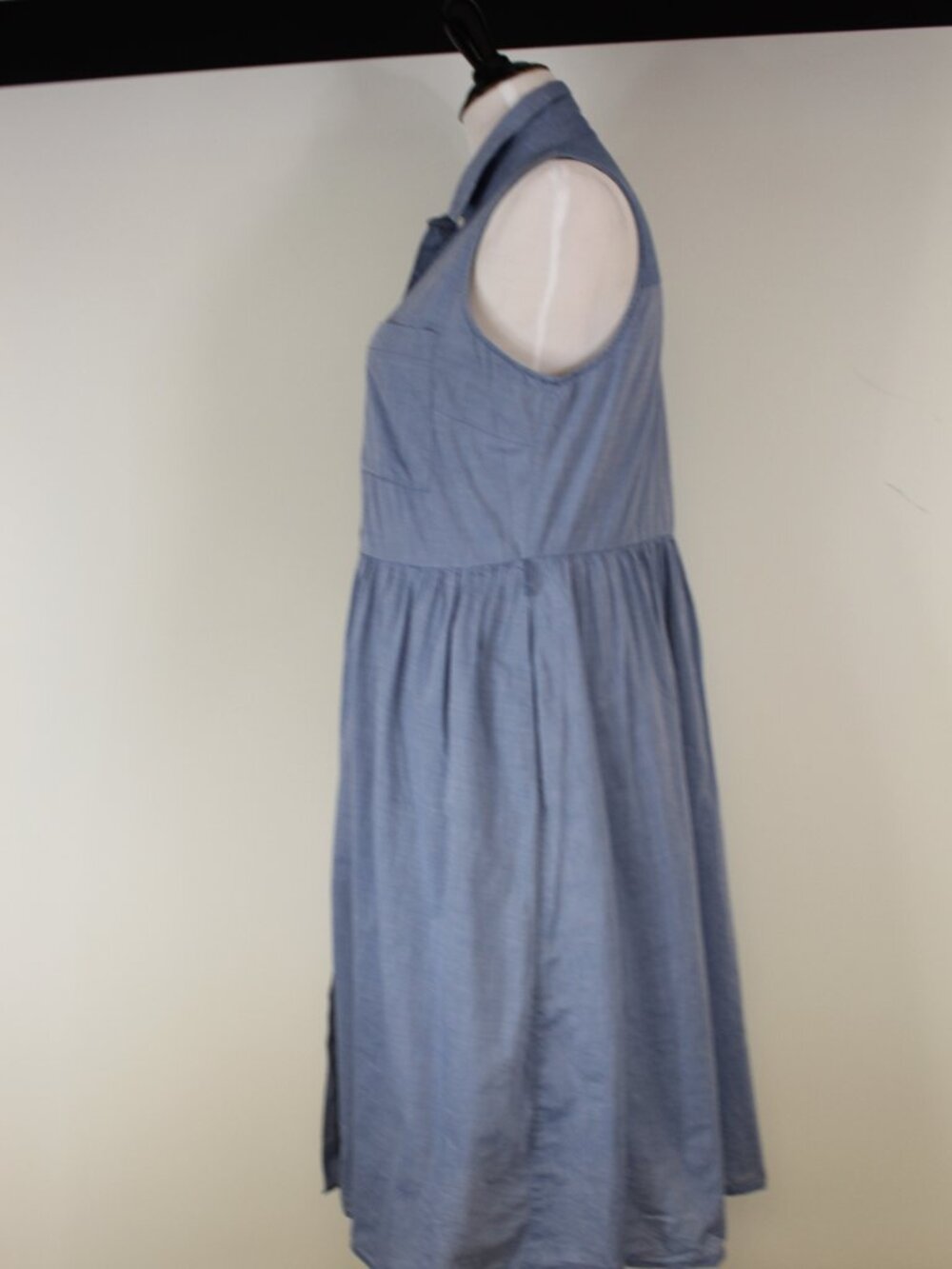 Who What Wear Chambray Shirt Dress M Blue Sleeveless Button Front - Picture 5 of 13